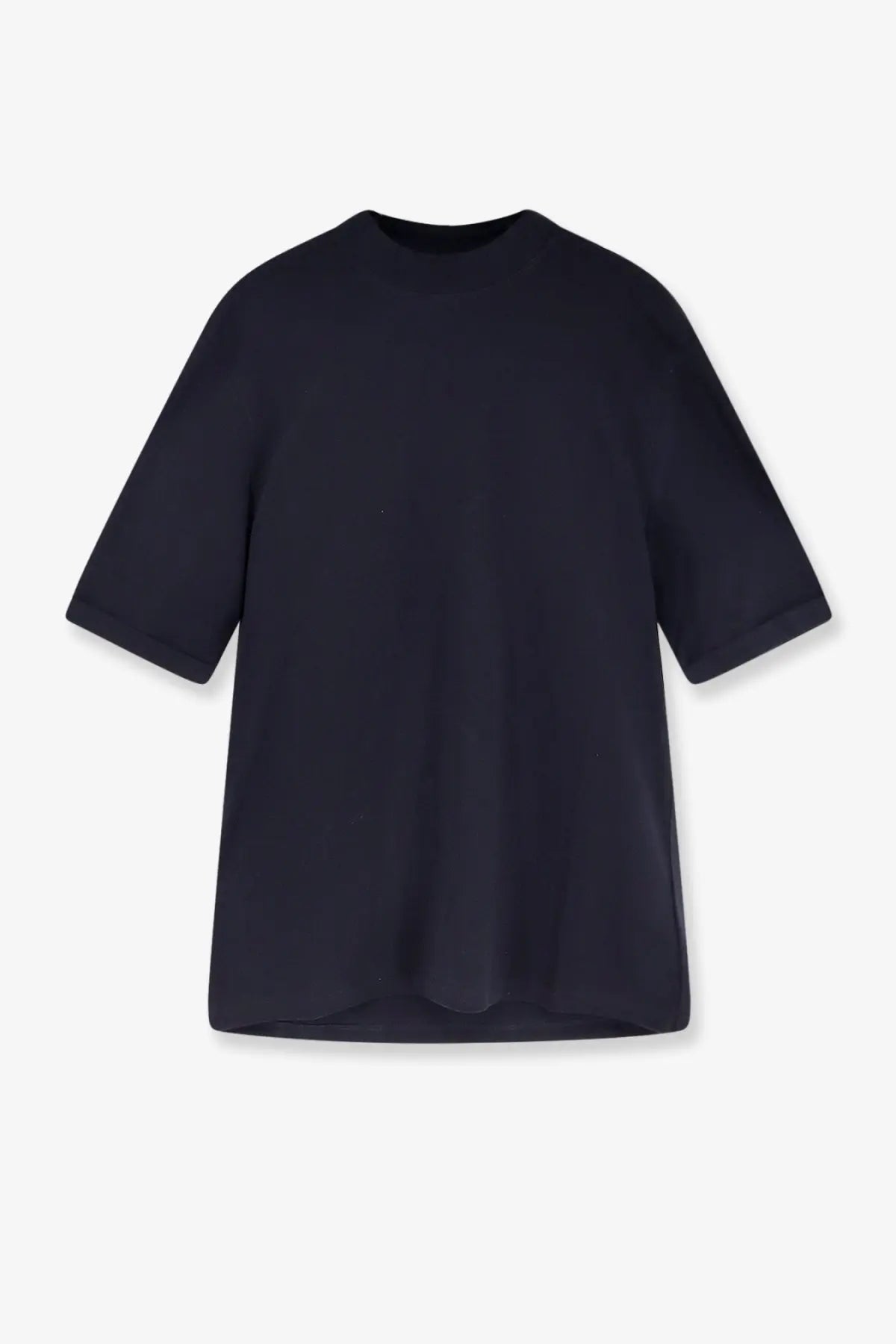 Black oversized short-sleeved cotton t-shirt with relaxed fit and crew neckline from brunello cucinelli men’s blue shirt