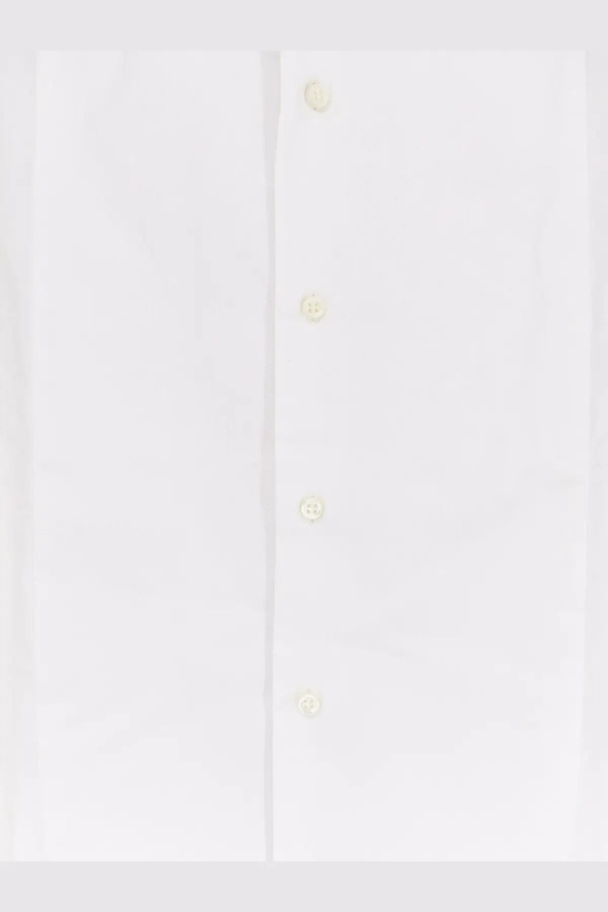 Brunello Cucinelli men’s white cotton button-down shirt with subtle cream-colored buttons