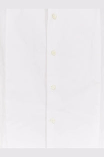 Brunello Cucinelli men’s white cotton button-down shirt with subtle cream-colored buttons