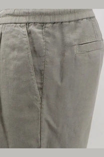 Brunello cucinelli men’s gray linen joggers with relaxed fit and elastic waistband for casual comfort