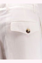 Brunello Cucinelli Men's Linen and Cotton Trousers White, view 3