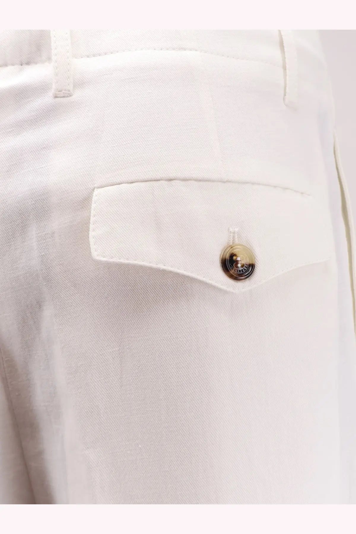 Brunello Cucinelli Men's Linen and Cotton Trousers White, view 3