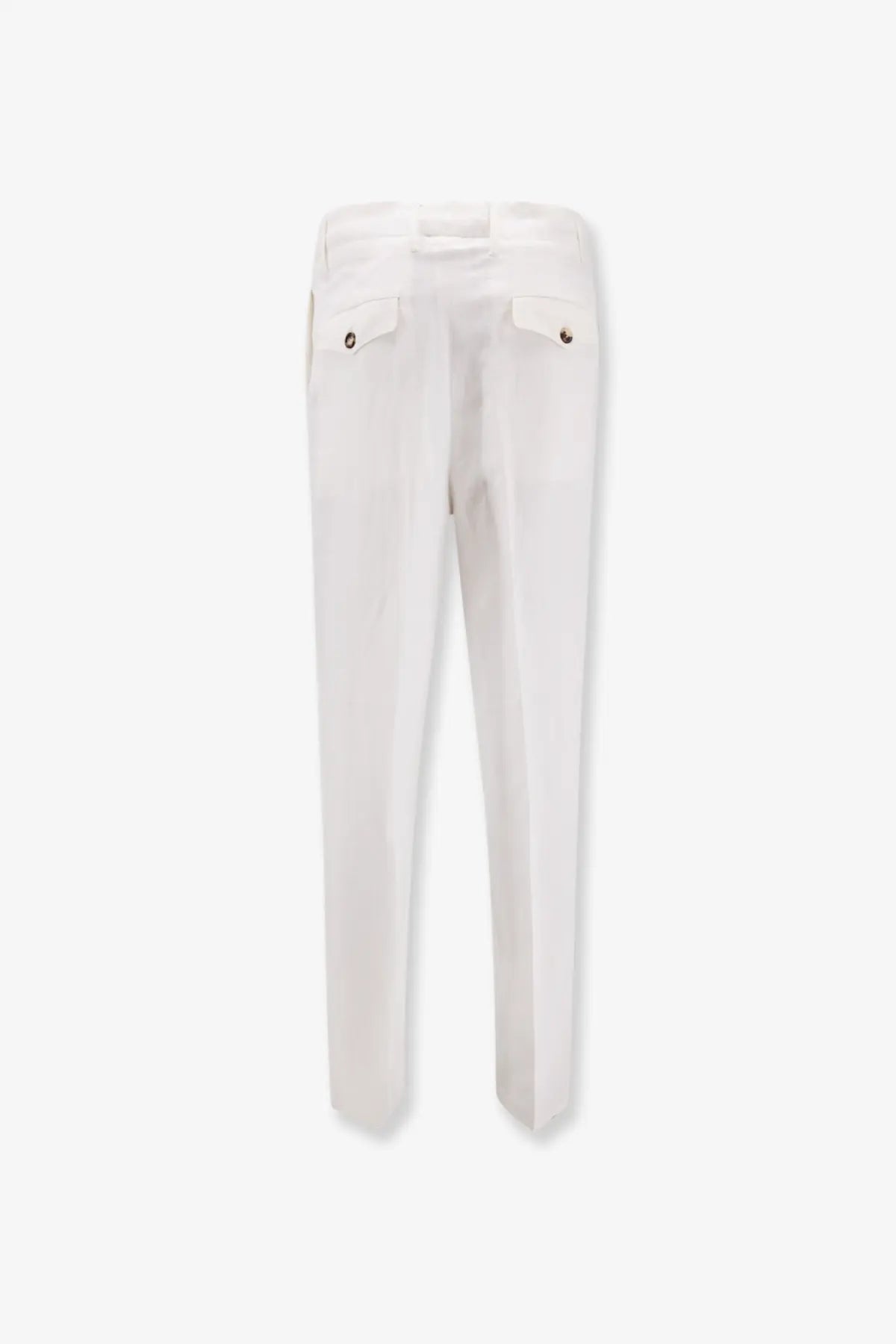 Brunello Cucinelli Men's Linen and Cotton Trousers White, view 2
