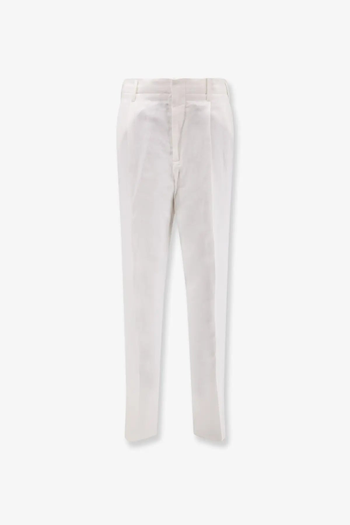 Brunello Cucinelli Men's Linen and Cotton Trousers White