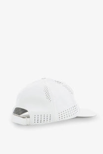 Brunello Cucinelli men’s white nylon baseball cap with perforated fabric and sleek sporty design