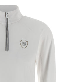Brunello Cucinelli Precious Half Zip Sweater White, view 3