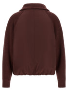 Brunello Cucinelli Shiny Zipper Pull Down Jacket Red, view 2