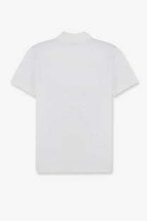 Brunello Cucinelli women’s white cotton blend polo shirt with short sleeves and simple crew neck design