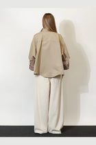 Brunello Cucinelli Women's Linen and Cotton Blend Shirt Beige, view 3