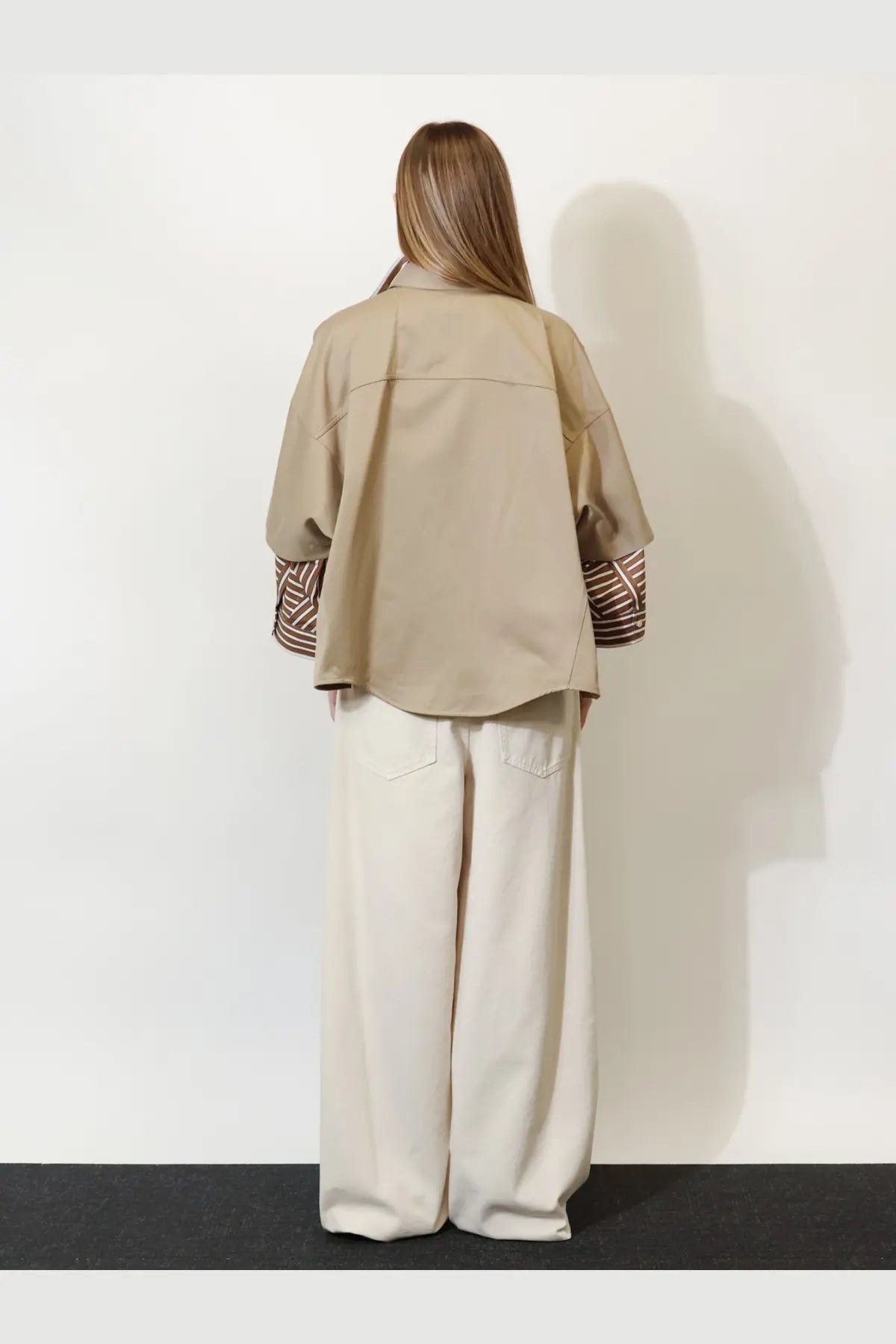 Brunello Cucinelli Women's Linen and Cotton Blend Shirt Beige, view 3
