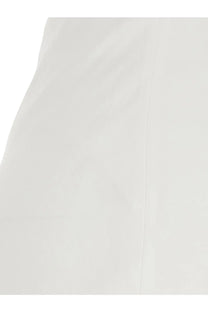 Brunello cucinelli women’s satin long skirt in white with a smooth fabric and fine vertical seam down the center