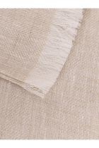 Brunello Cucinelli Women's Sparkling Linen Scarf Beige, view 2