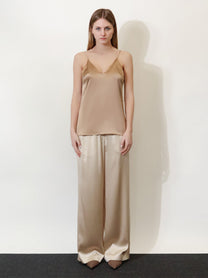 Brunello Cucinelli Women's Stretch Silk Top Brown, view 3