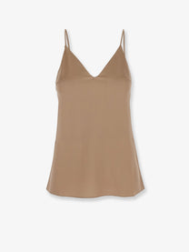 Brunello Cucinelli Women's Stretch Silk Top Brown