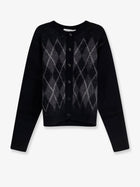 Tonywack Men's Brushed Argyle Alpaca Blend Cardigan Black