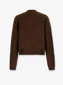 Tonywack Men's Brushed Argyle Cardigan in Alpaca Blend Brown, view 2