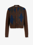 Tonywack Men's Brushed Argyle Cardigan in Alpaca Blend Brown