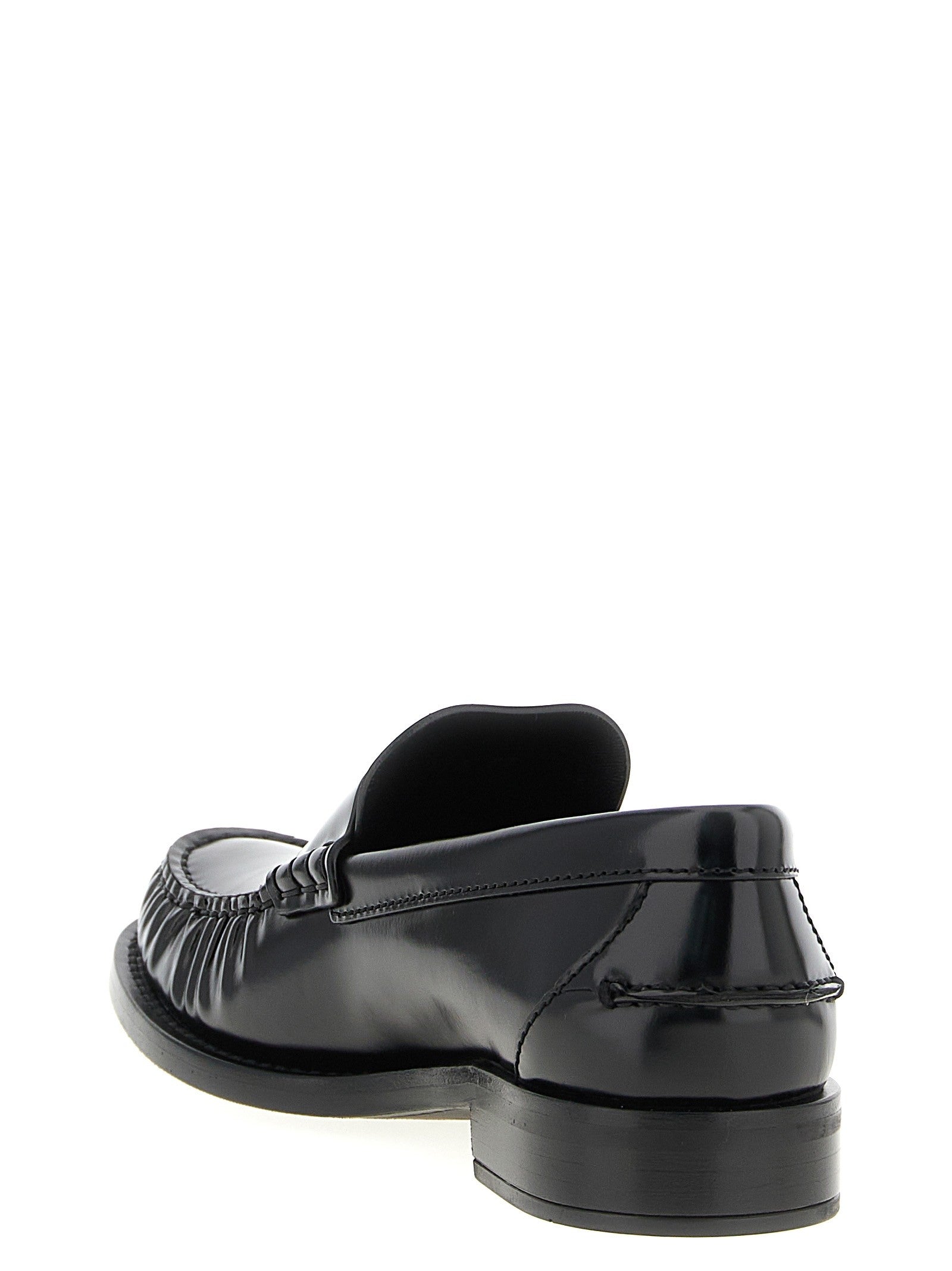 Prada Brushed Leather Loafers Black