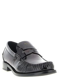 PRADA Brushed Leather Loafers Red
