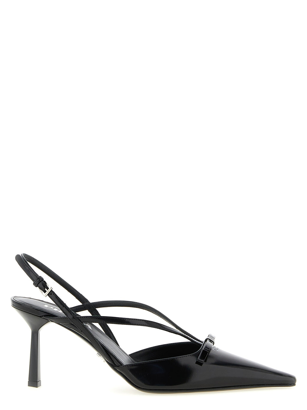 PRADA Brushed Leather Slingback Pumps Black