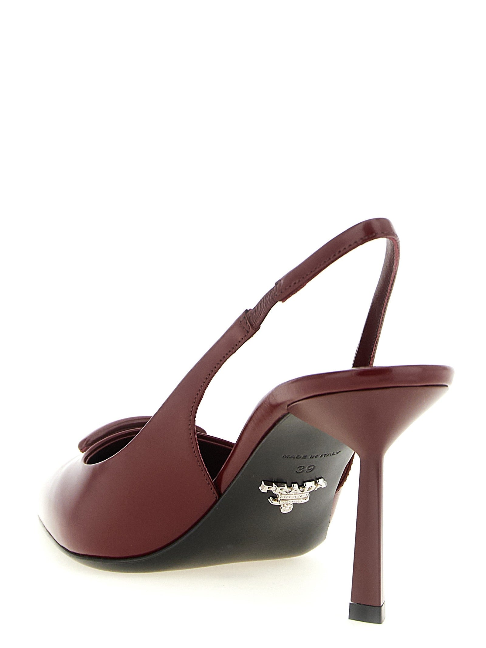 Prada Brushed Leather Slingback Red