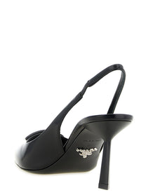 PRADA Brushed Leather Slingback Black
