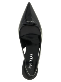 PRADA Brushed Leather Slingback Black