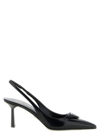 PRADA Brushed Leather Slingback Black
