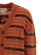 Marni Brushed Striped Cardigan Orange, view 3
