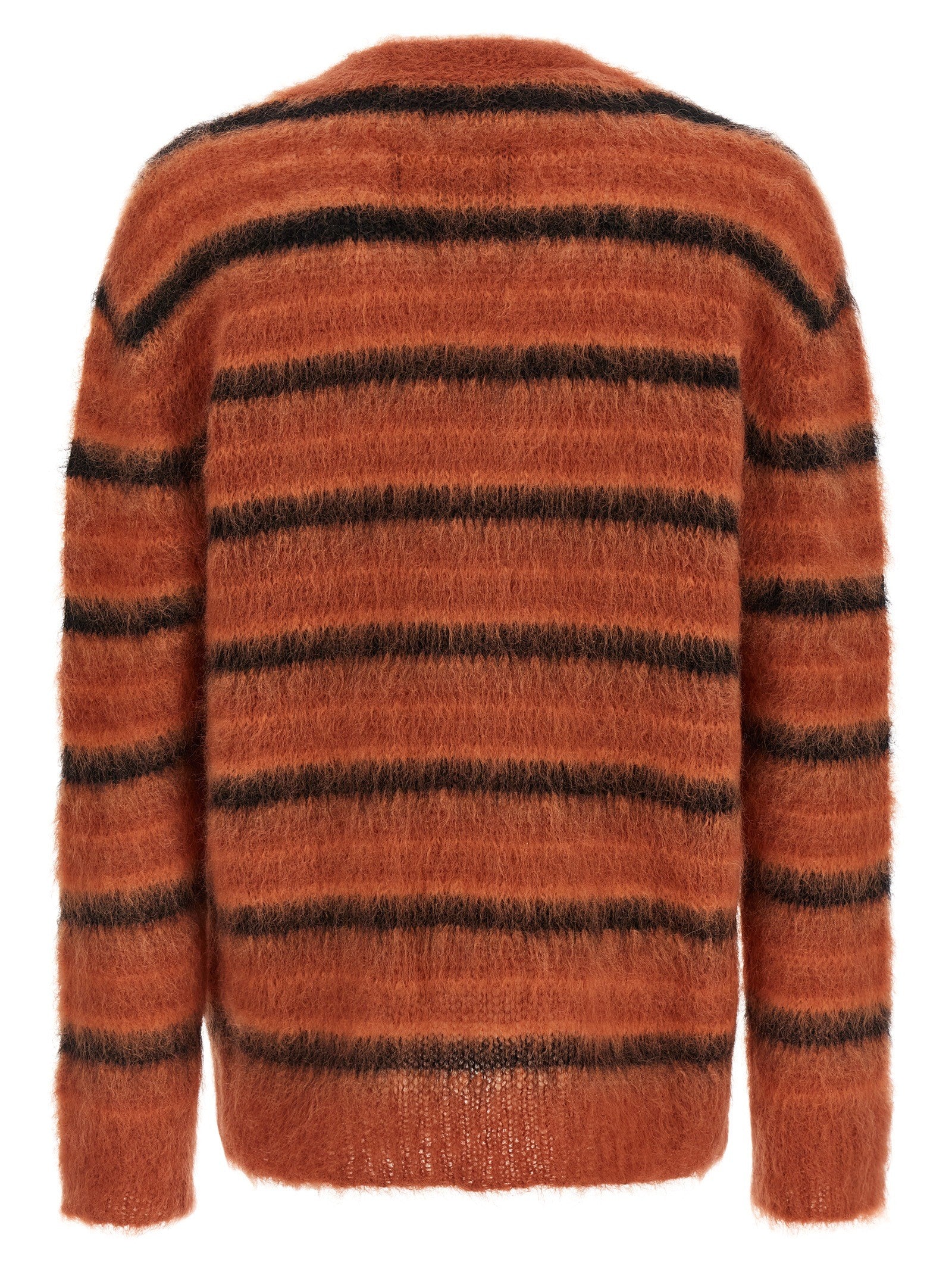 Marni Brushed Striped Cardigan Orange