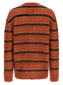 Marni Brushed Striped Cardigan Orange