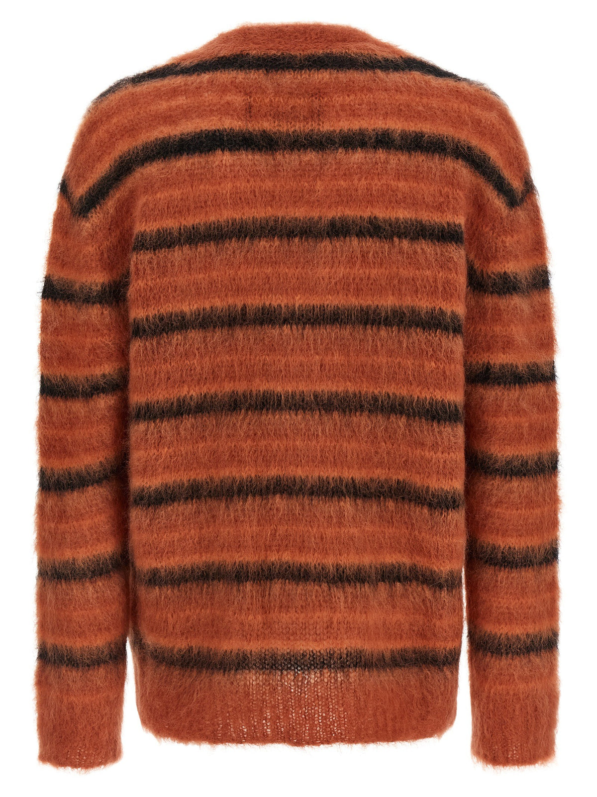 Marni Brushed Striped Cardigan Orange, view 2