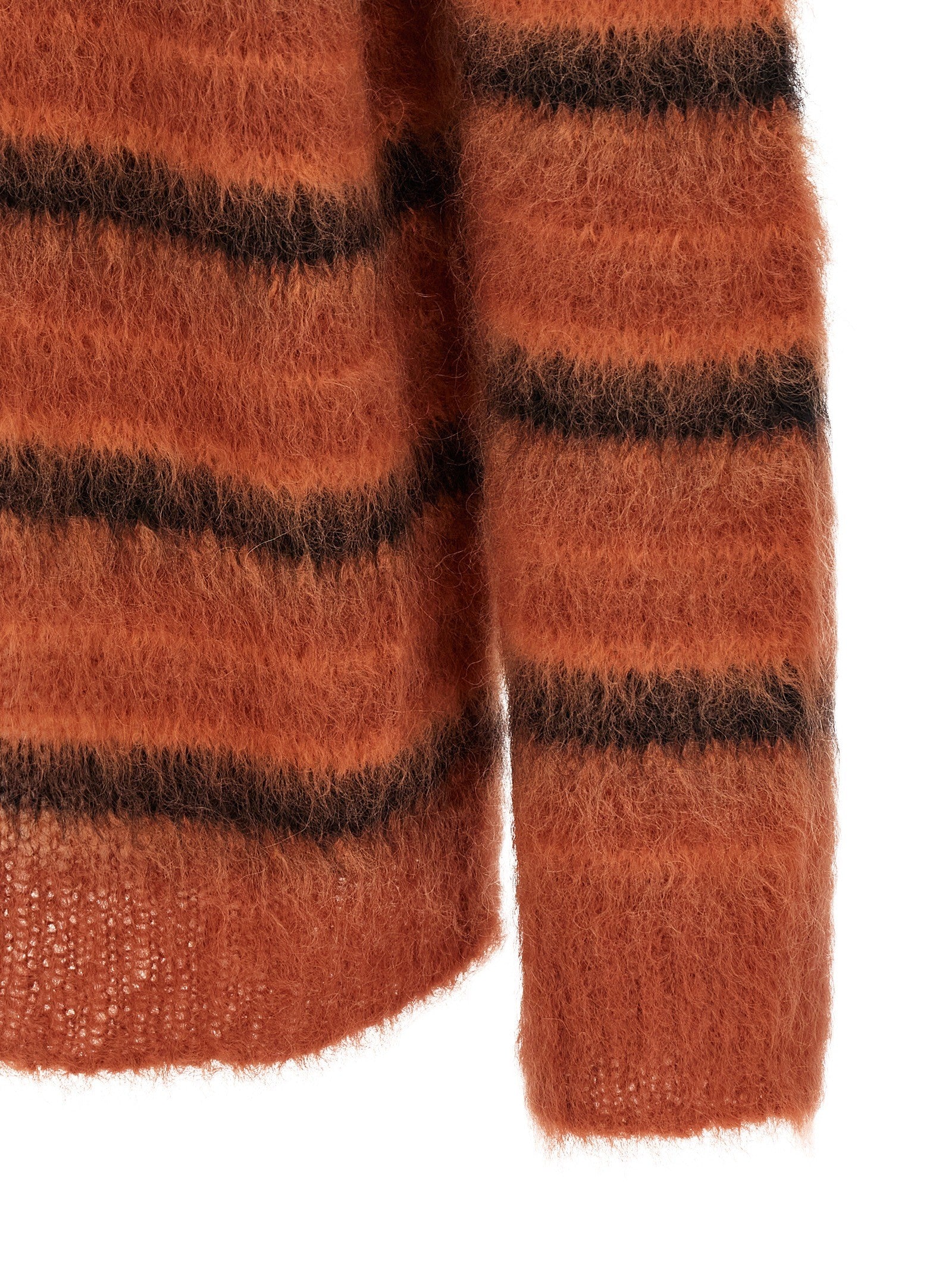 Marni Brushed Striped Cardigan Orange