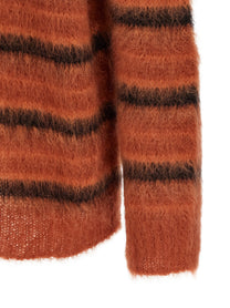 Marni Brushed Striped Cardigan Orange