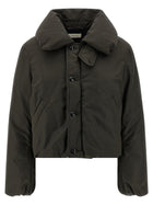 Lemaire Bubble Collar Cropped Down Jacket Brown