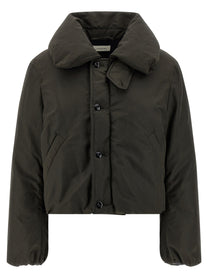 Lemaire Bubble Collar Cropped Down Jacket Brown