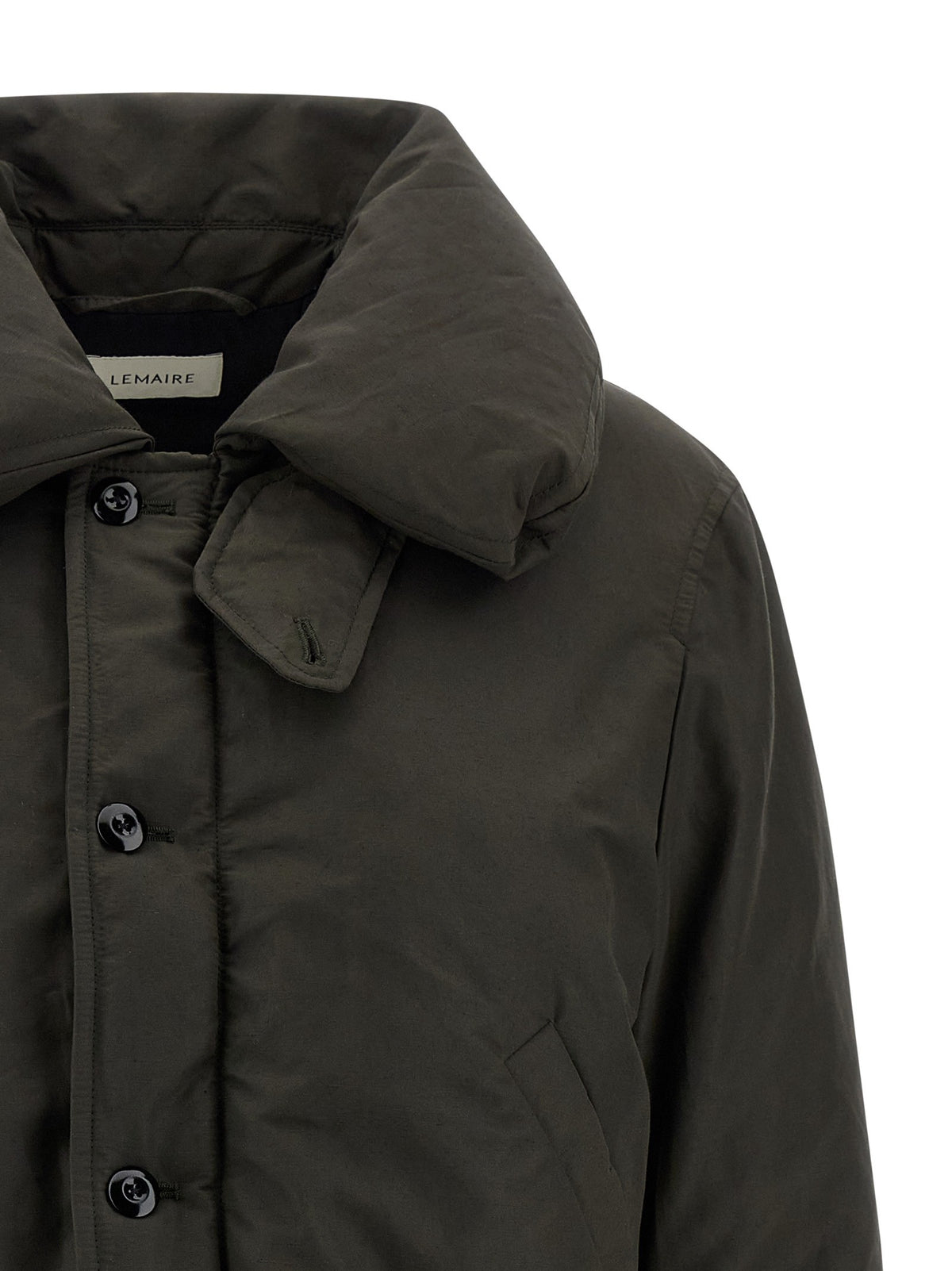 Lemaire Bubble Collar Cropped Down Jacket Brown, view 3