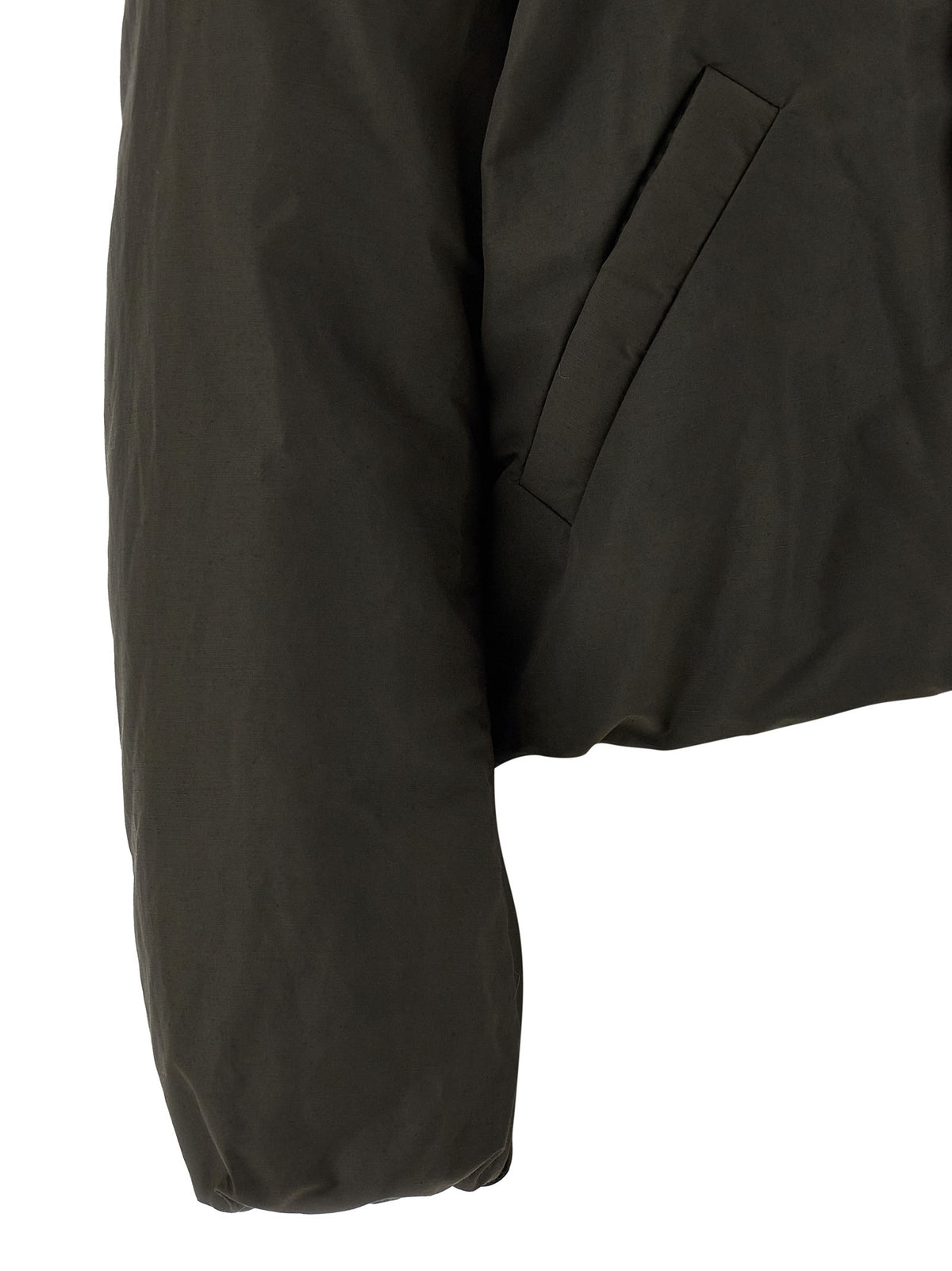 Lemaire Bubble Collar Cropped Down Jacket Brown, view 4