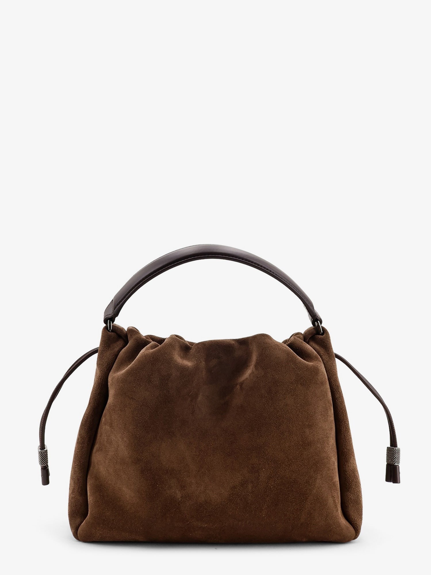 Brunello Cucinelli Women's Bucket Mellow Suede Handbag Beige