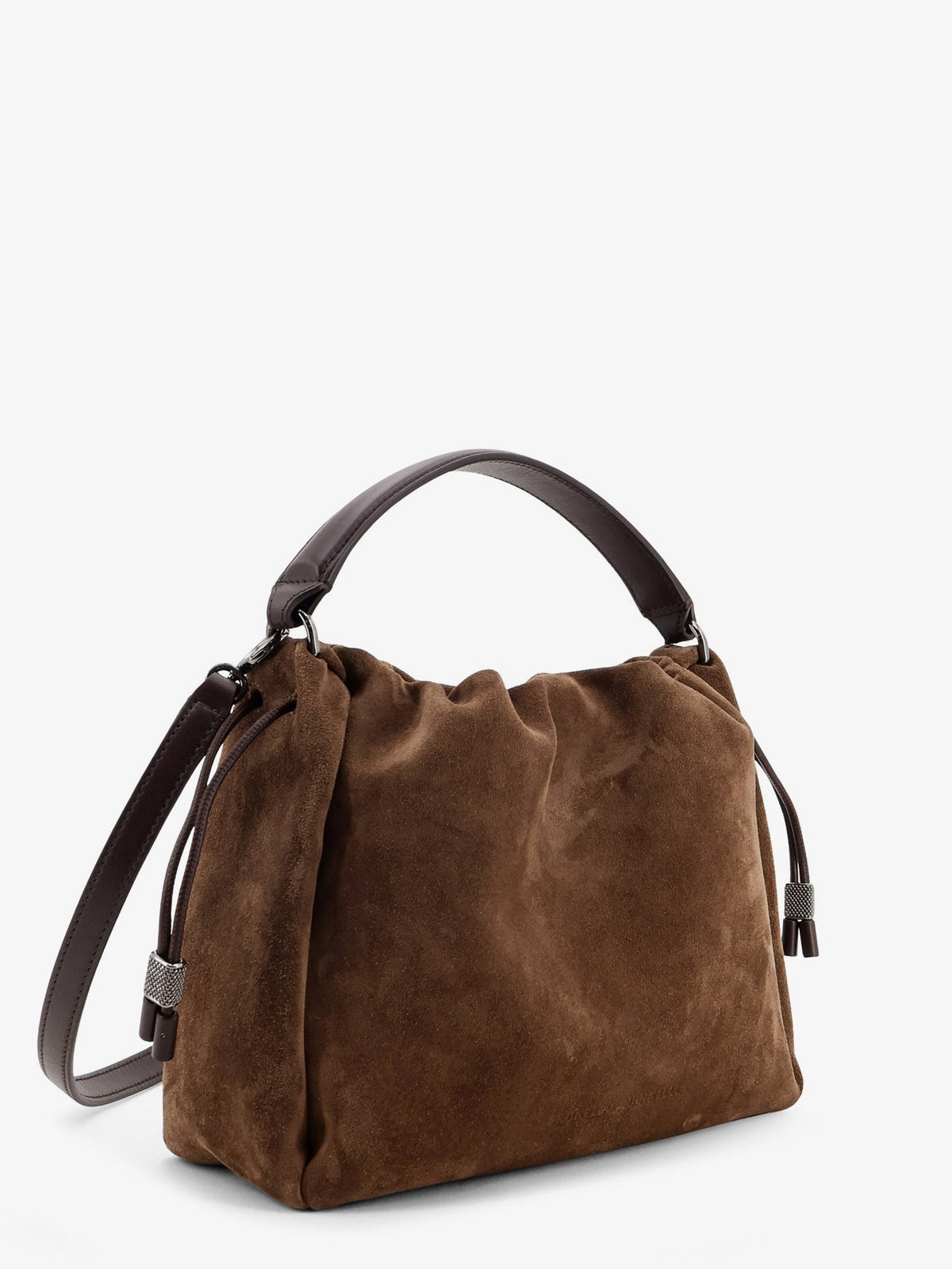 Brunello Cucinelli Women's Bucket Mellow Suede Handbag Beige