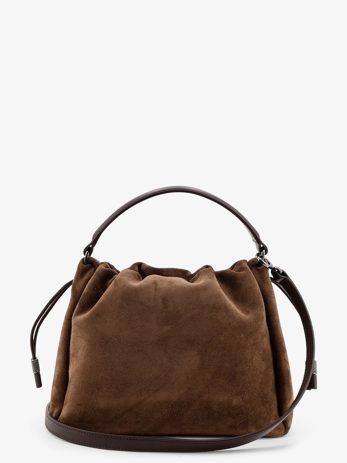 Brunello Cucinelli Women's Bucket Mellow Suede Handbag Beige