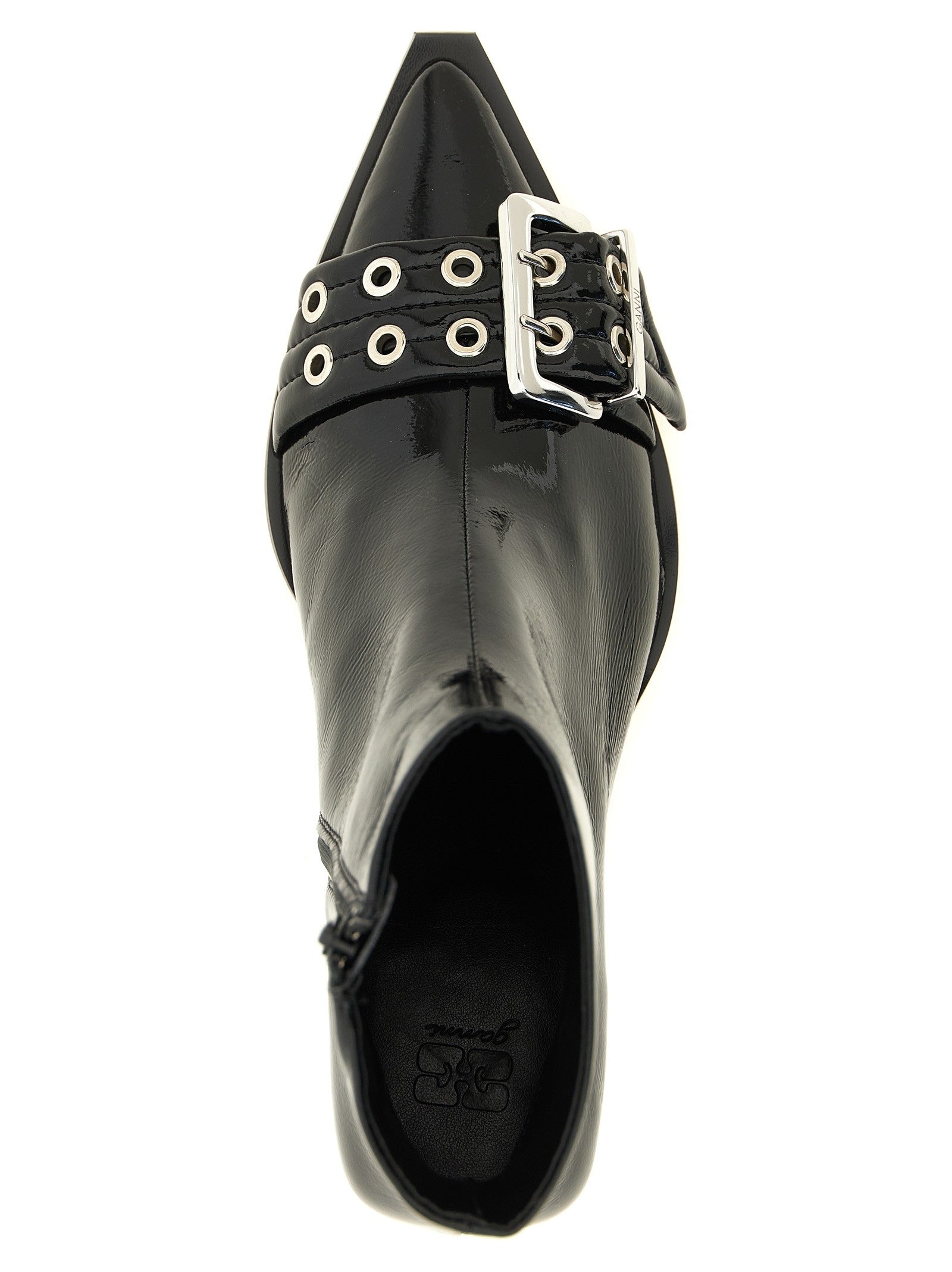 Ganni Buckle Ankle Boots Black