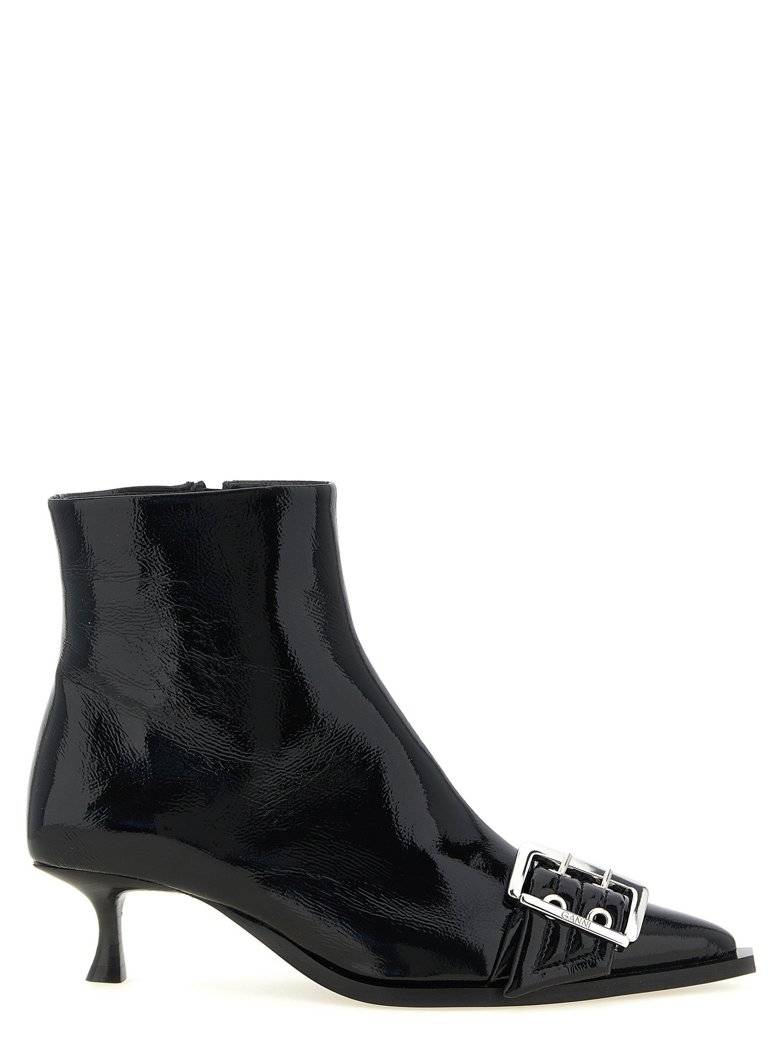 Ganni Buckle Ankle Boots Black