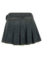 Balenciaga Buckle Pleated Skirt Blue, view 2