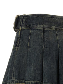 Balenciaga Buckle Pleated Skirt Blue, view 4