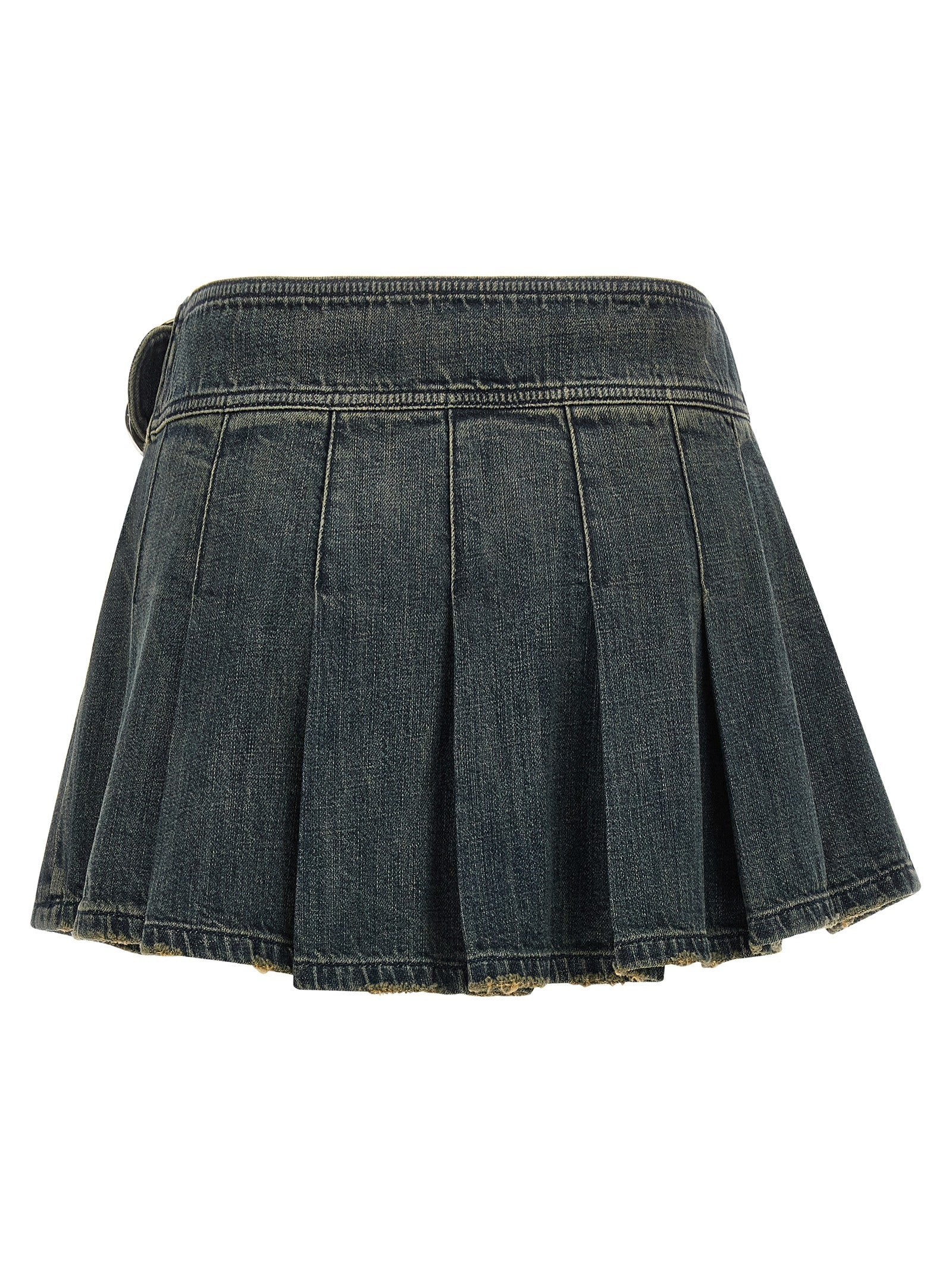 Balenciaga Buckle Pleated Skirt Blue