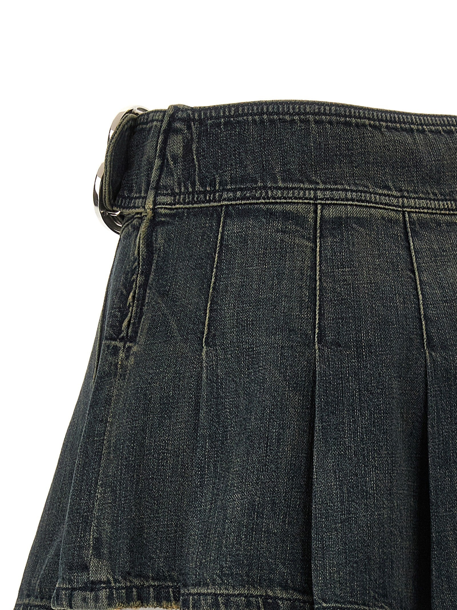 Balenciaga Buckle Pleated Skirt Blue