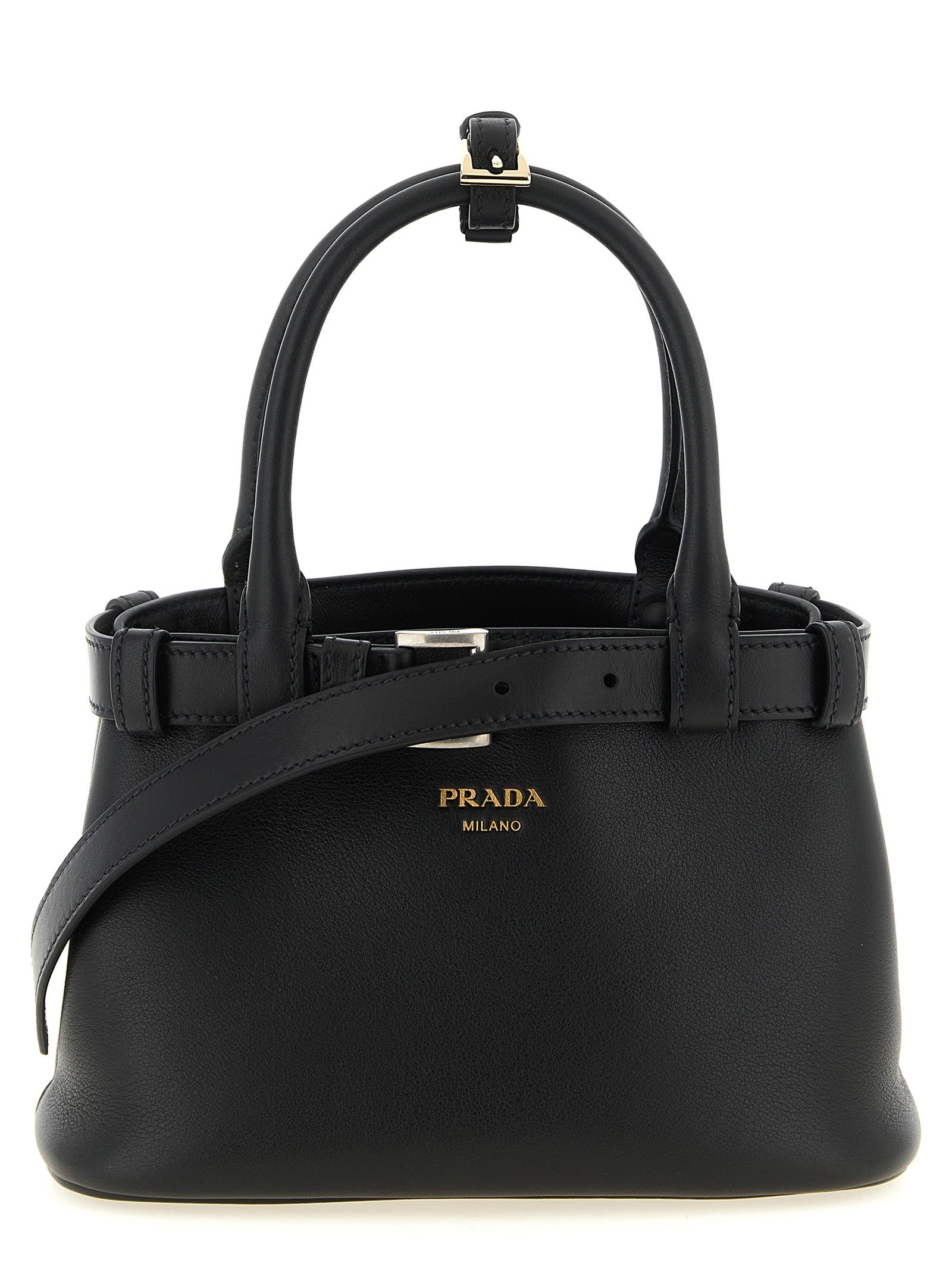 PRADA Buckle Small Handbag Black