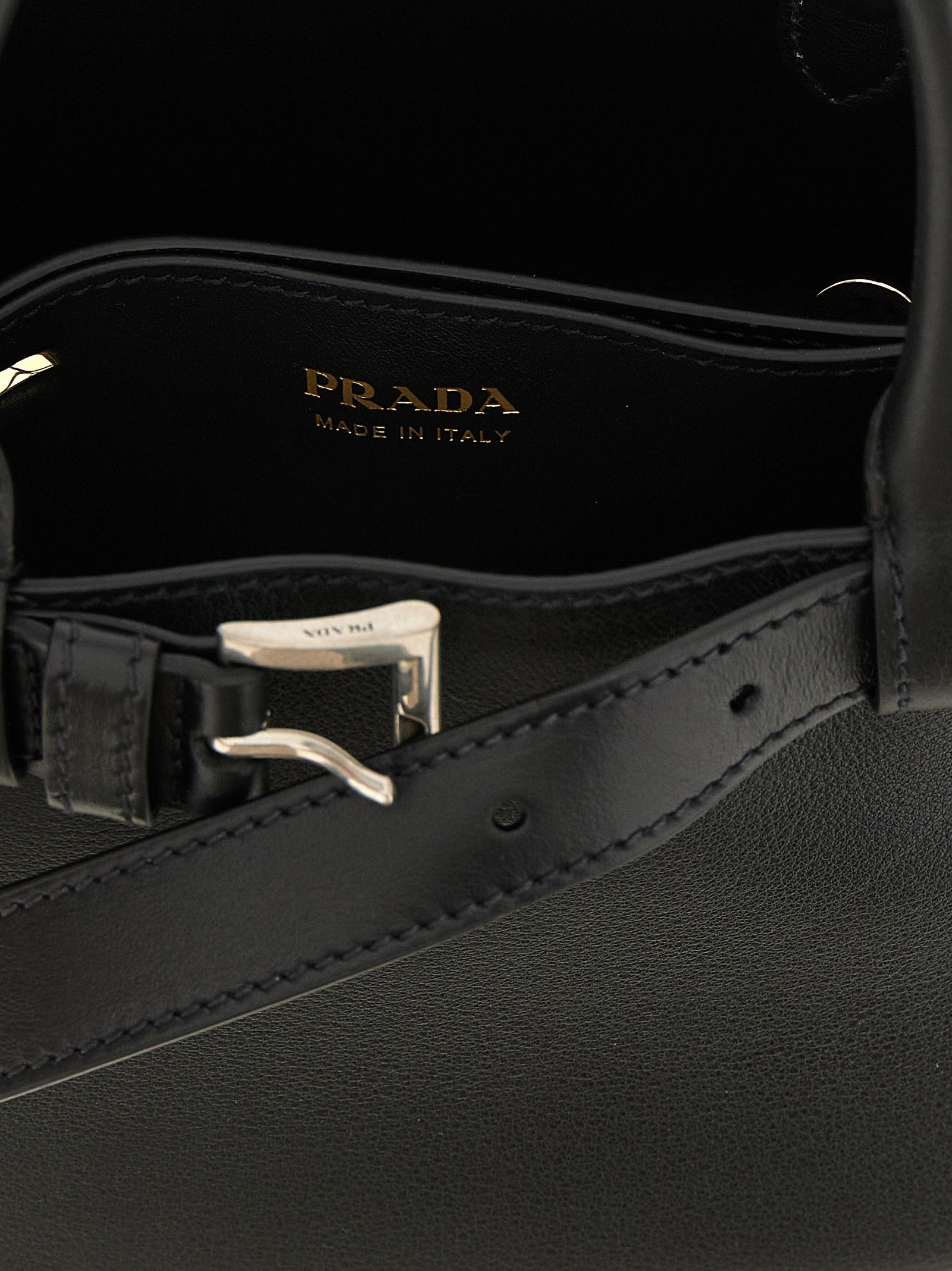 PRADA Buckle Small Handbag Black