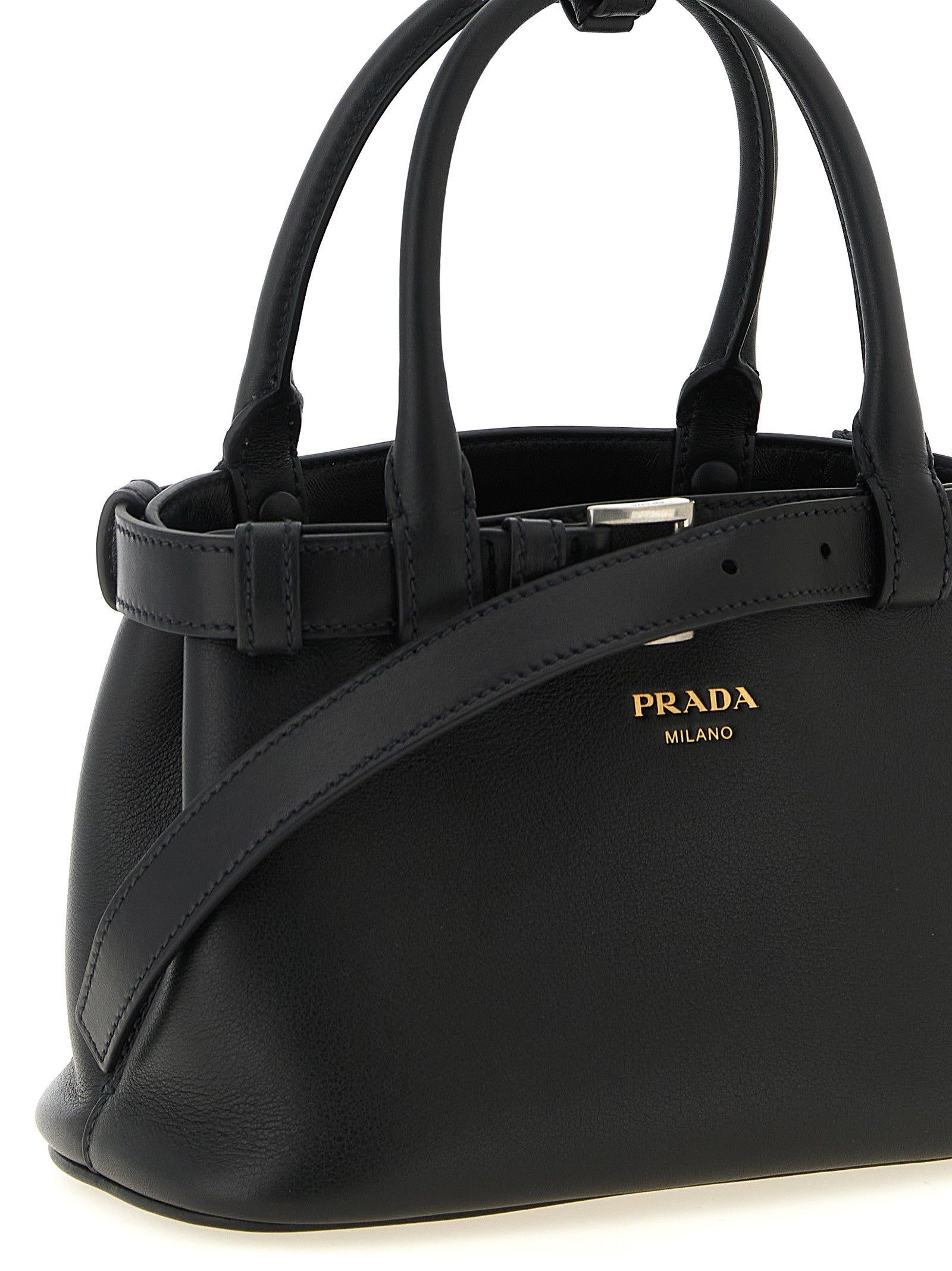 PRADA Buckle Small Handbag Black